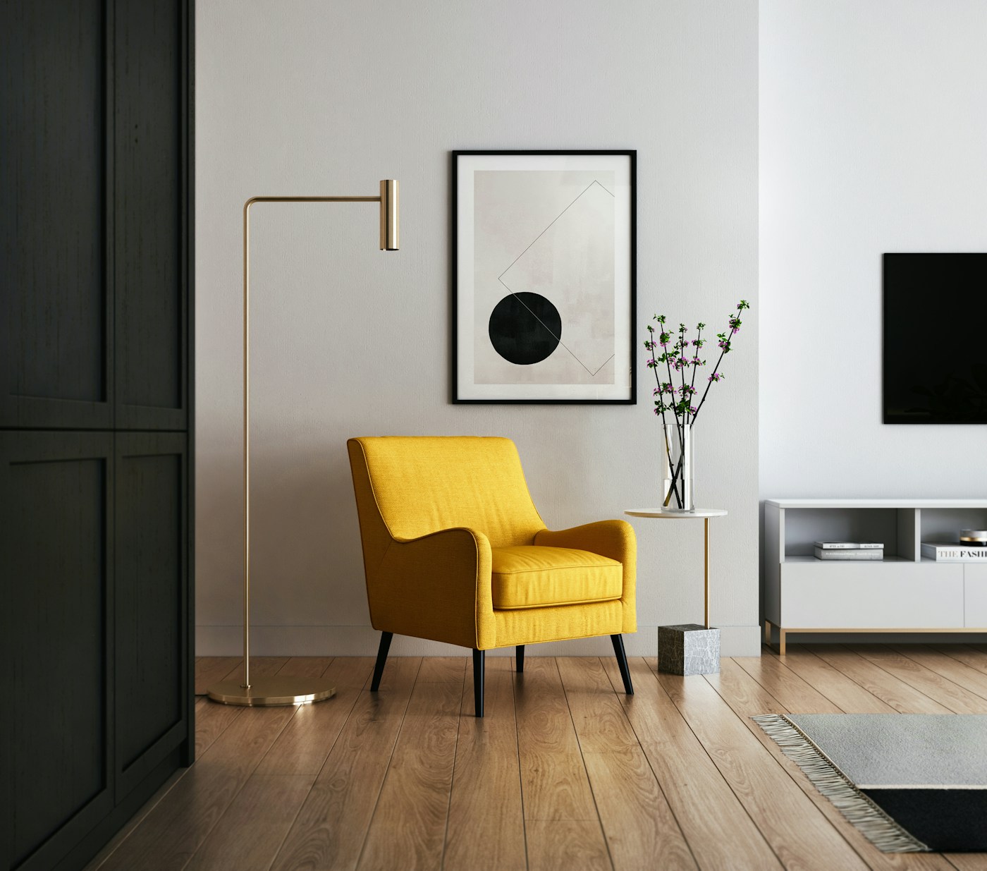 A relaxed home interior with warm fabrics
